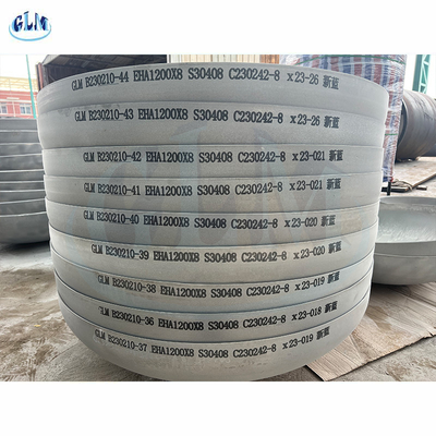 S30408 Paslanmaz çelik eliptik tank başları 1200 mm Diametresi 18 mm Kalınlığı
