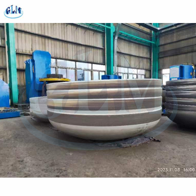 4500mm çaplı dikişsiz tabaklı tank başları boru armatürleri kapağı alaşımlı çelik eliptik ucu